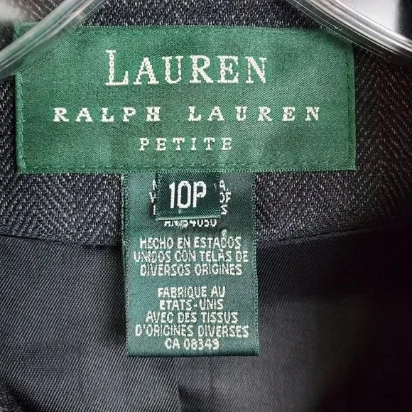 Vintage Ralph Lauren Black Herringbone Wool Blazer - Picture 13 of 14